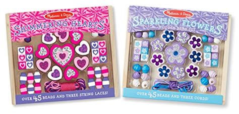 Melissa And Doug Shimmering Hearts Wooden Bead Set Epic Kids Toys