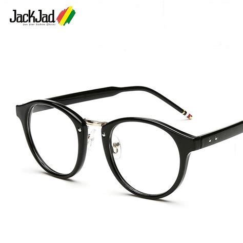 jackjad 2017 new fashion vintage round plain glasses eyewear unisex classic myopia optical