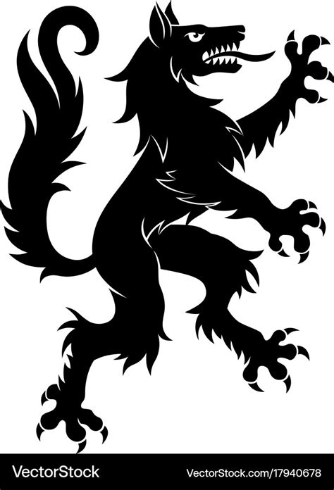 Heraldic Wolf Simple Royalty Free Vector Image