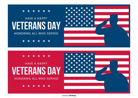 Veteran Day Banner Collection Download Free Vector Art Stock