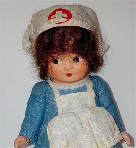 Antique 1943 Reliable Novelty Nurse Girl Standing Doll Vintage Canada Vhtf Vintage Dolls
