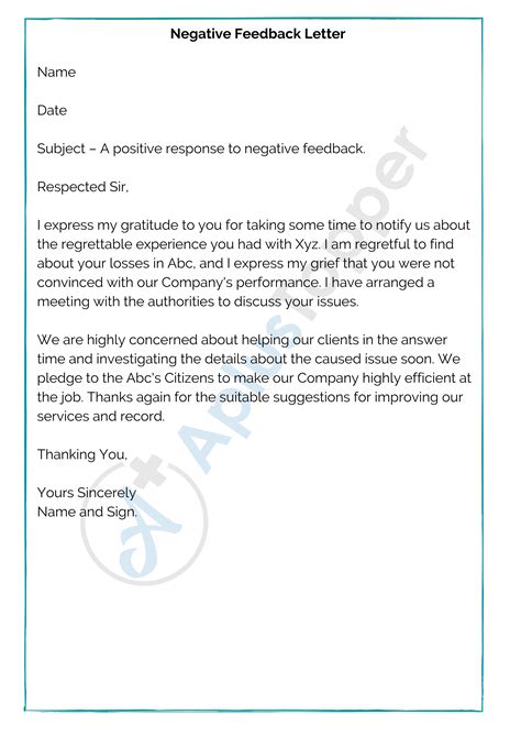 13 Sample Feedback Letters Format Examples And How To Write Feedback