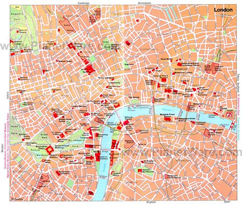 Map Of London Tourist Attractions Sightseeing And Tourist Tour All In
