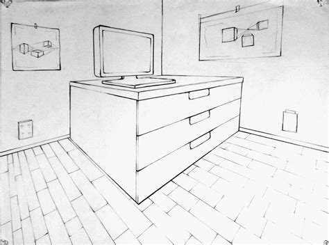Drawing 2 Two Point Perspective Interior Examples