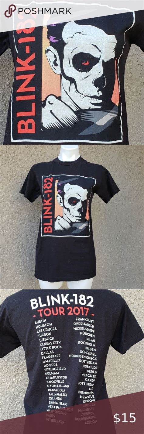 Blink 182 2017 World Tour T Shirt Mens Small Tour T Shirts T Shirt
