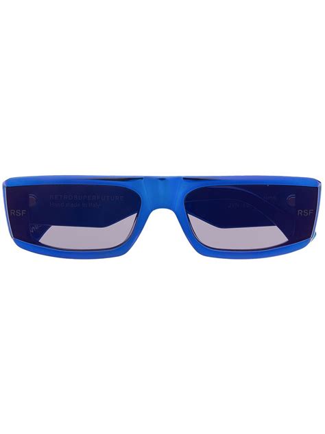 Royal Blue Square Frame Sunglasses From Retrosuperfuture Featuring Square Frame Tinted Lenses