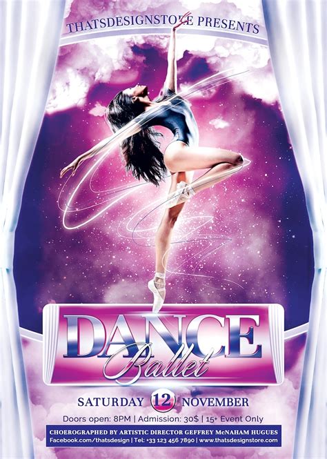 Dance Ballet Flyer Template V Party Flyers For Photoshop Flyer