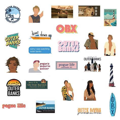 Outerbanks 50 Pack Stickers Obx Sticker Vinyl Stickers Etsy