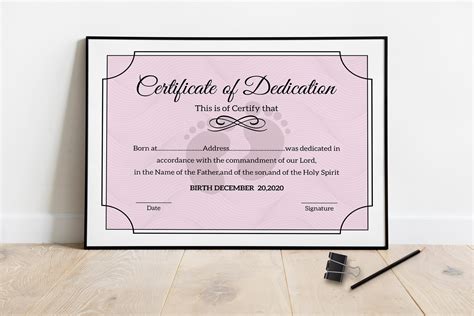 Baby Dedication Certificate Template