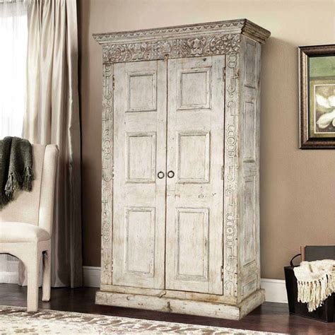 Dakota Handcrafted Solid Wood 2 Door Rustic Tall Storage Cabinet
