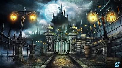 Castle Fantasy Wallpapers Halloween Background Moon Dracula