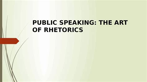 Public Speaking Definition And Features Docsity