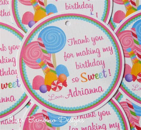 Lollipop Birthday Party Favor Tags Or Stickers Sweet Shoppe Etsy