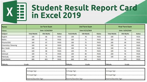 9 School Report Card Template Excel Template Monster