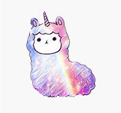 Llamacorn Rainbows Galaxy Llama Unicorn Fluffy Cute Kawaii Llamas Free Transparent