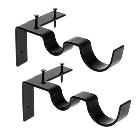 2x Double Hang Curtain Rod Holders Tap Right Window Frame Curtain Rod