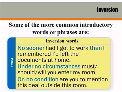 Inversion Examples English