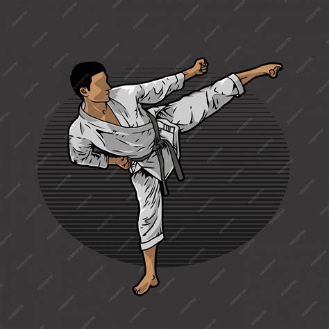 Premium Vector Karate Kick