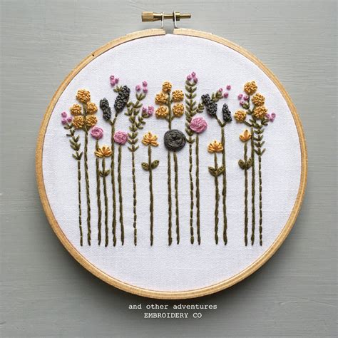 Wildflowers Hand Embroidery Kit The Original Color Palette And