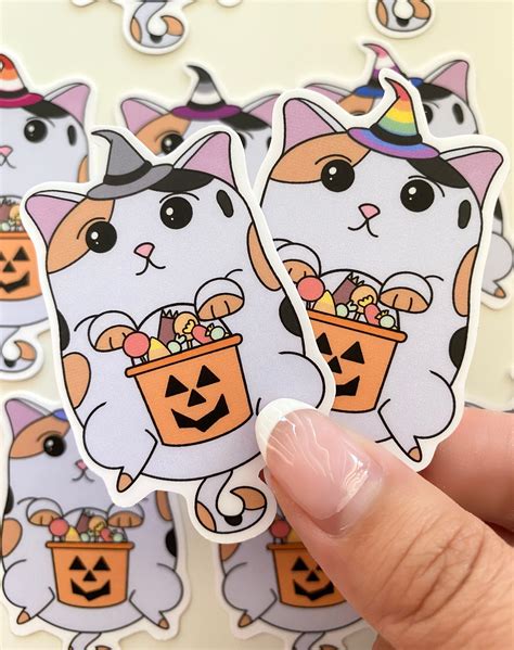 Spooky Cat Pride Sticker Lgbtq Halloween Abrosexual Asexual Bisexual