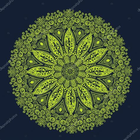 Indian Ornament Kaleidoscopic Floral Pattern Mandala ⬇ Vector Image
