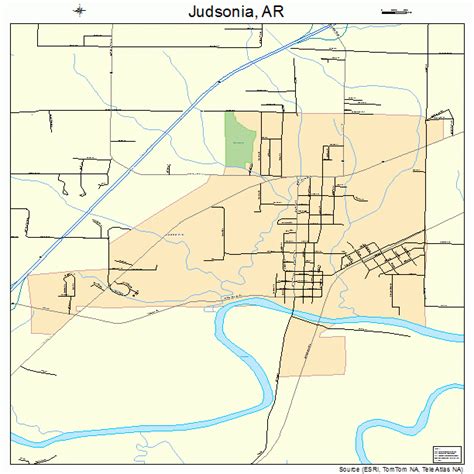 Judsonia Arkansas Street Map 0536040