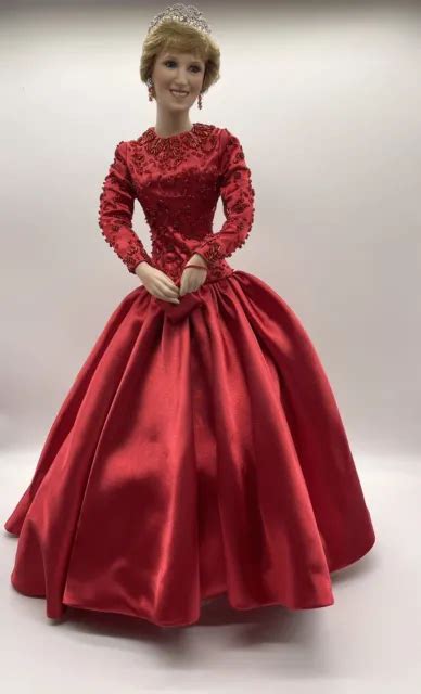 ASHTON DRAKE GALLERIES Princess Diana Worlds Beloved Rose Beaded Red Dress PicClick