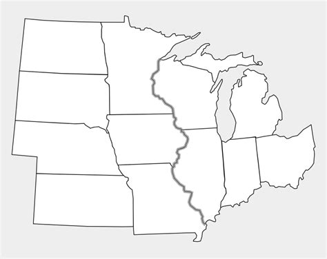 Blank Map Of Midwest States