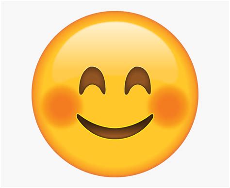 Emoticon Blushed Face Emoji Happy Hd Png Download Kindpng