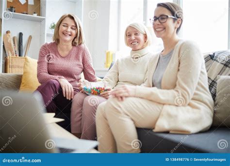 Group Of Women Watching Video Stock Photo Image Of Relatives Family