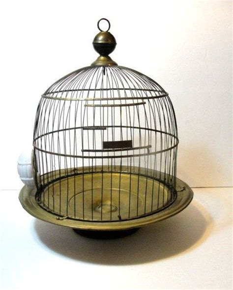 Old Hendryx Dome Bird Cage Brass And Copper Pedestal Bird Cage Etsy