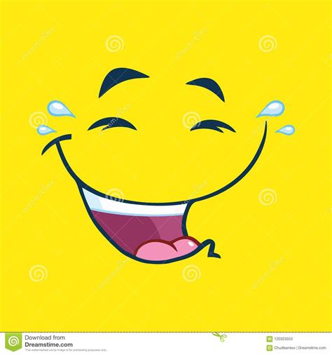 Laugh Cartoon Funny Face With Smiley Expression Stock Illustration