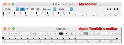 Macos Apple Textedit Where Does Its Toolbar Come From Stack Overflow