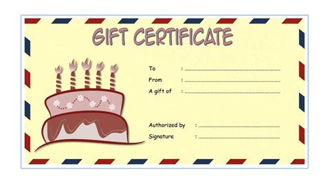 Birthday T Certificate Template Free 7 Typical Ideas
