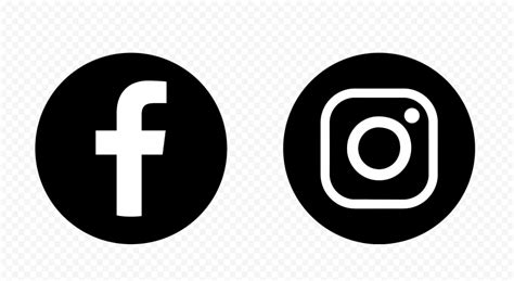 Hd Facebook Instagram Black And White Round Logos Icons Png Citypng