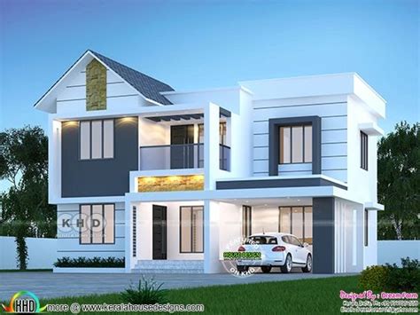 2282 Sq Ft 4 Bhk Mixed Roof Beautiful House Kerala Home Design And