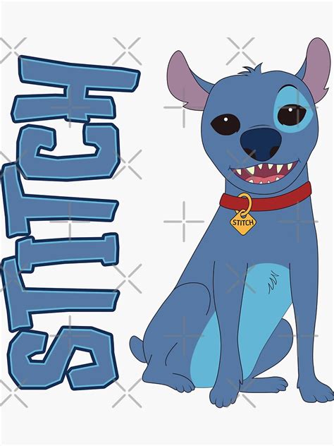 Stitch Dog © Graphicloveshop Sticker By Graphicloveshop Redbubble