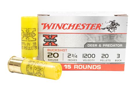 Winchester 20 Gauge 2 34 Inch 3 Buckshot Super X 15box Sportsmans