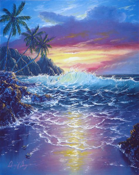 Tropical Seascape Painting By Daniel Bergren