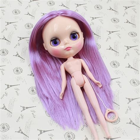 Nude Blyth Doll Purple Hair Ksm Factory Doll Suitable For Diy