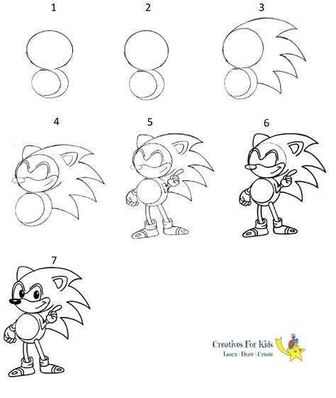 Step By Step How To Draw Sonic At Drawing Tutorials