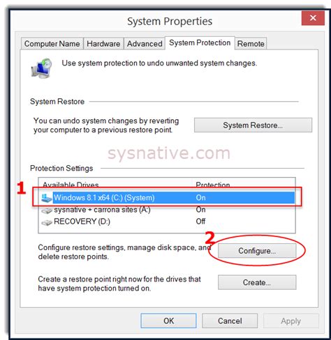 Windows System Restore Configure Restore Point Space Windows 1081