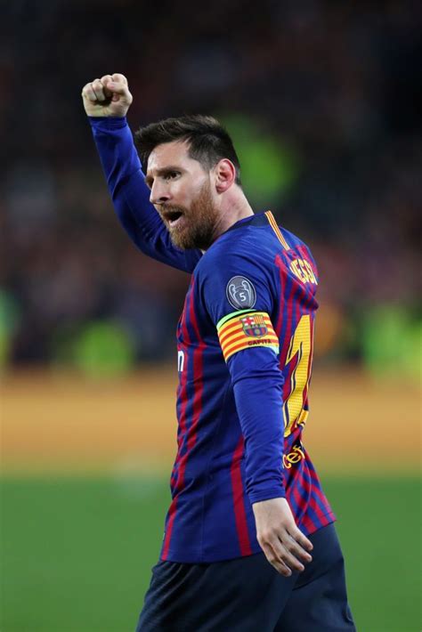 Barcelona Spain May 01 Lionel Messi Of Barcelona Celebrates After