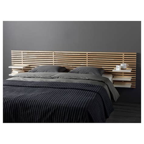 De style romantique, elle est composée d'un revêtement en tissu taupe capitonné, bordé d'un encadrement en bois argenté pour un doux et délicat contraste. MANDAL Tête de lit, bouleau, blanc, 240 cm - IKEA