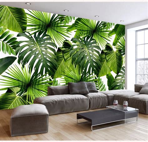 Tropical Rainforests Plant Banana Leaf Wallpaper Murals 3d Wall Photo