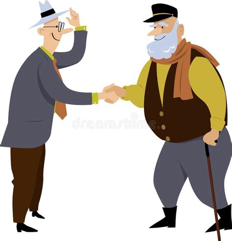 Two Old Friends Meet Stock Vector Illustration Of Shaking 142087292