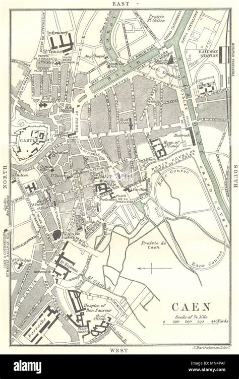 Calvados Caen 1913 Old Antique Vintage Map Plan Chart Stock Photo Alamy