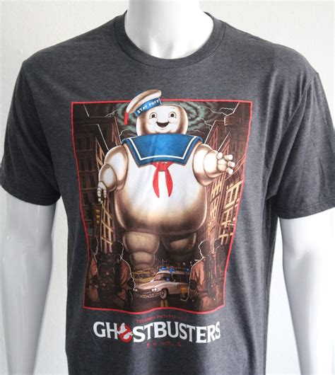 Ghostbusters Mens Graphic Tee Dark Gray T Shirt Size L Cotton Blend Ebay