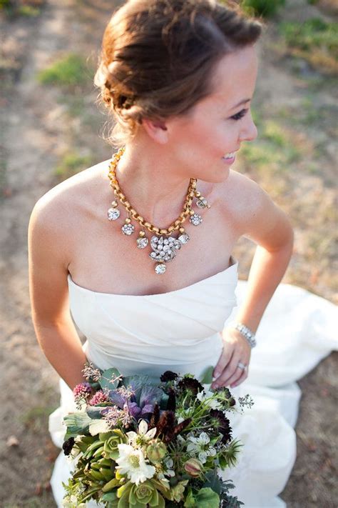 24 top wedding dresses for bride | wedding dresses guide. bride gold statement necklace | Weddings | Pinterest ...