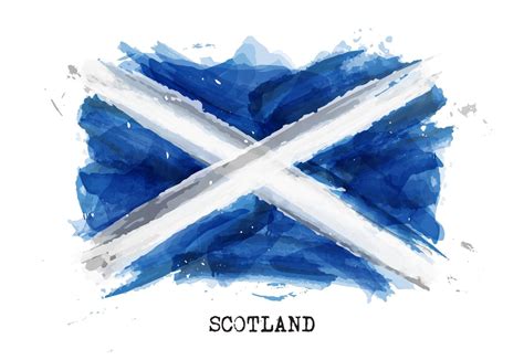Realistic Watercolor Painting Flag Of Scotland Vector 2702558